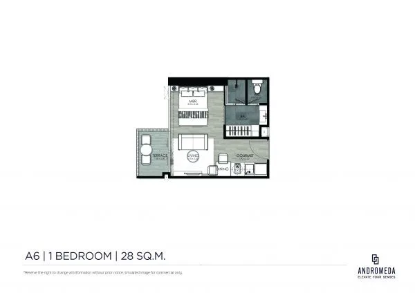 One Bedroom (33m²) @ Andromeda Condo