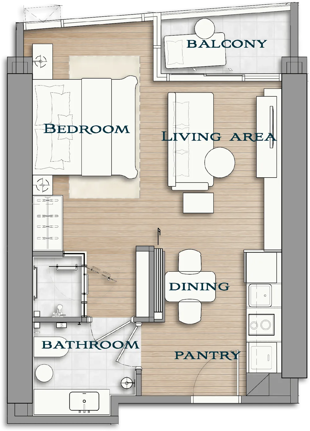 One Bedroom (38 m²)