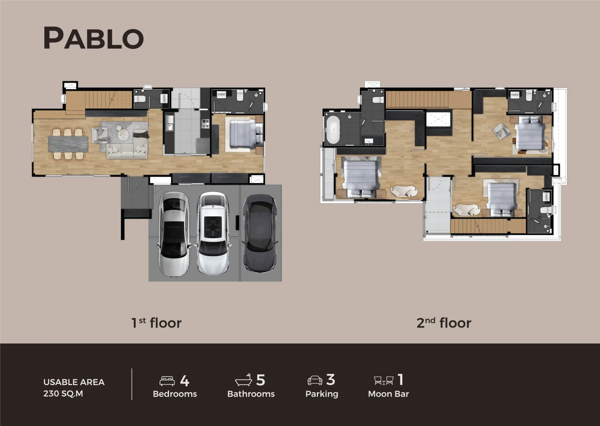 Four Bedroom (230 m²)